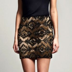 ALLSAINTS Embellished sequin pencil skirt